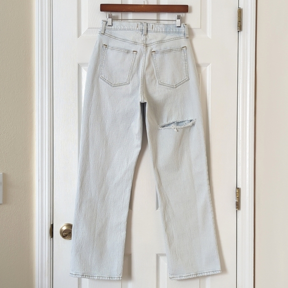 Abercrombie & Fitch Light Wash Baggy Mid Rise Straight Leg Curve Love Jeans 27 - Picture 4 of 14